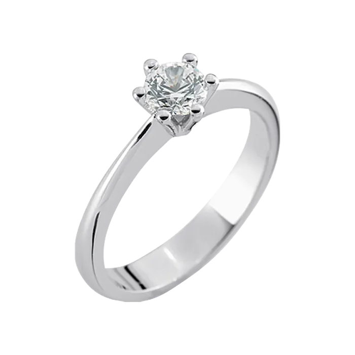 Weißgoldener Verlobungsring von Rubin